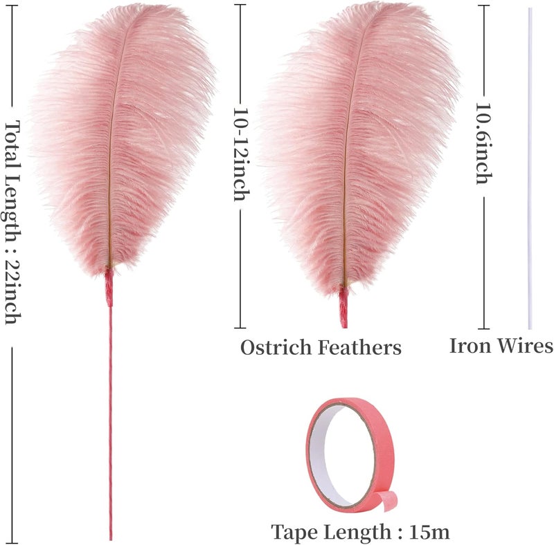 Holmgren Pink Craft Ostrich Feathers - 20pcs Making Kit 22 Inch Ostrich Feathers for Vase, Floral Arrangement, Wedding Party Centerpieces Home Decorations (Lotus Pink) - Image 3
